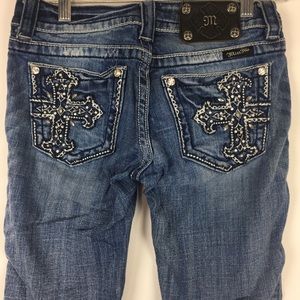Miss Me Denim Embellished Capris Sz 26 JP5345P